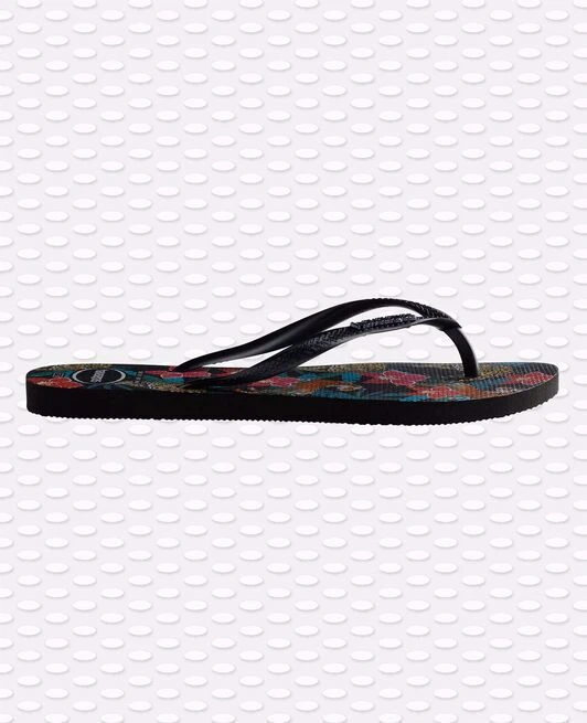 INFRADITO DONNA HAVAIANAS SLIM TROPICAL NERE CON MOTIVO FLOREALE 3 INFRADITO DONNA HAVAIANAS SLIM TROPICAL NERE CON MOTIVO FLOREALE - immagine 3