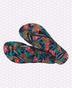 INFRADITO DONNA HAVAIANAS SLIM TROPICAL NERE CON MOTIVO FLOREALE 7 INFRADITO DONNA HAVAIANAS SLIM TROPICAL NERE CON MOTIVO FLOREALE -Corriviva Negozio 0041740 infradito donna havaianas slim tropical nere con motivo floreale