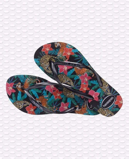 INFRADITO DONNA HAVAIANAS SLIM TROPICAL NERE CON MOTIVO FLOREALE 4 INFRADITO DONNA HAVAIANAS SLIM TROPICAL NERE CON MOTIVO FLOREALE - immagine 4