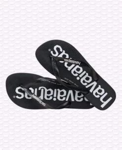 INFRADITO UOMO HAVAIANAS CON LOGO BIANCO/NERO -Corriviva Negozio 0041779 infradito uomo havaianas con logo bianconero