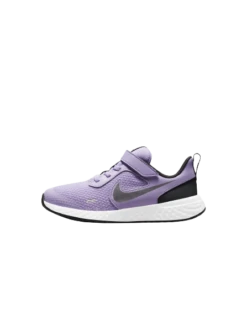 SCARPE DA RUNNING JUNIOR CON VELCRO NIKE REVOLUTION 5 LILLA