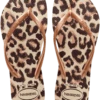 INFRADITO DA MARE DA DONNA HAVAIANAS SLIM ANIMALS BEIGE-ROSE GOLD-DARK BROWN 4103352 9919