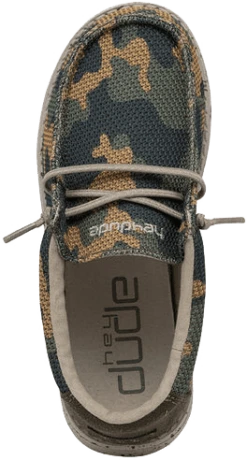 SCARPA JUNIOR HEYDUDE WALLY YOUTH SOX ARMY CAMO -Corriviva Negozio 0060594 scarpa junior dude wally youth sox army camo