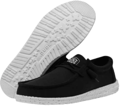 SCARPE DA UOMO HEYDUDE WALLY SLUB CANVAS BLACK 40009 001 -Corriviva Negozio 0081393 scarpe da uomo heydude wally slub canvas black 40009 001
