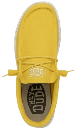 SCARPE DA UOMO HEYDUDE WALLY SLUB CANVAS EMPIRE YELLOW 40009 76I -Corriviva Negozio 0081402 scarpe da uomo heydude wally slub canvas empire yellow 40009 76i