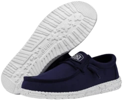 SCARPE DA UOMO HEYDUDE WALLY SLUB CANVAS NAVY 40009 410 -Corriviva Negozio 0081405 scarpe da uomo heydude wally slub canvas navy 40009 410