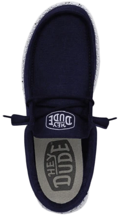 SCARPE DA UOMO HEYDUDE WALLY SLUB CANVAS NAVY 40009 410 -Corriviva Negozio 0081408 scarpe da uomo heydude wally slub canvas navy 40009 410