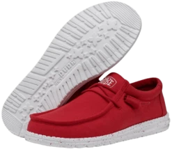 SCARPE DA UOMO HEYDUDE WALLY SLUB CANVAS RED 40009 610 -Corriviva Negozio 0081411 scarpe da uomo heydude wally slub canvas red 40009 610
