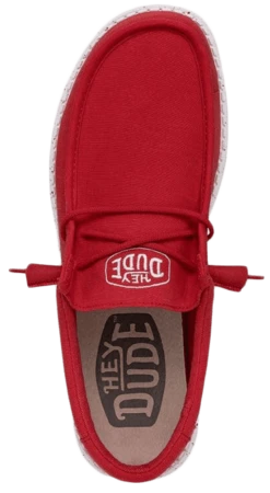 SCARPE DA UOMO HEYDUDE WALLY SLUB CANVAS RED 40009 610 -Corriviva Negozio 0081414 scarpe da uomo heydude wally slub canvas red 40009 610